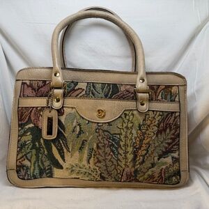 Vintage April Cornell Tapestry Purse Shoulder Bag Floral Lots of Pockets